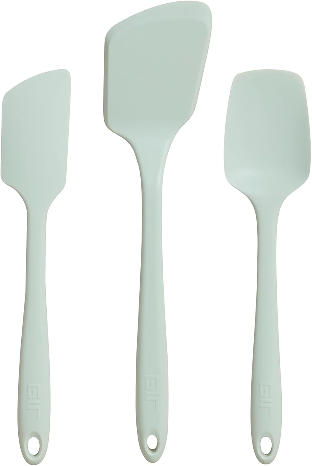 : Get It Right - 5 Piece Silicone Utensil Set - Ladle, Spatula, Flip, Spoon & Spoonula - Non-Stick - Heat Resistant - Dishwasher Safe - Kitchen Utensils - Baking Supplies - BPA & BPS Free - Mint