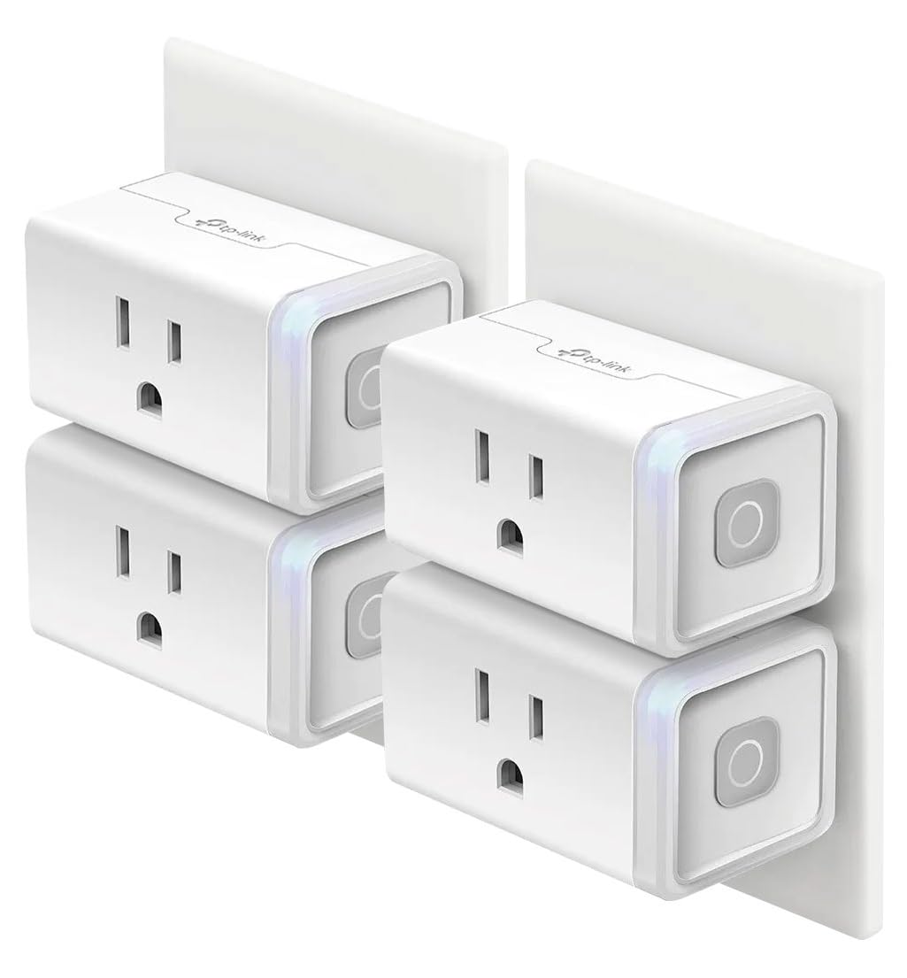 Plug HS103P4, Smart Home Wi-Fi Outlet Works with Alexa, Echo, Google Home & IFTTT, No Hub Required, Remote Control, 15 Amp, UL Certified, 4-Pack, White