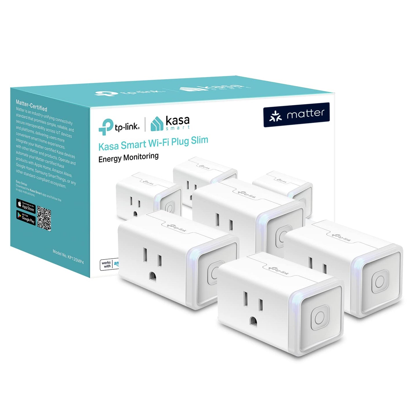 Plug HS103P4, Smart Home Wi-Fi Outlet Works with Alexa, Echo, Google Home & IFTTT, No Hub Required, Remote Control, 15 Amp, UL Certified, 4-Pack, White