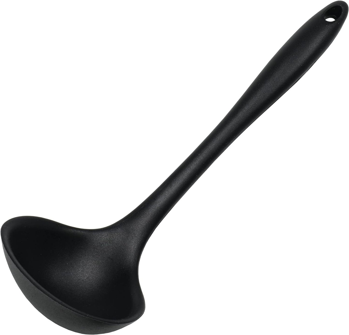 Premium Silicone Cooking Ladle, 11.25 Inch, Black