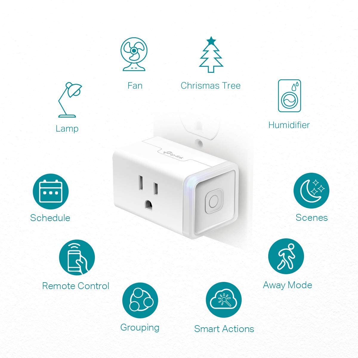 Plug HS103P4, Smart Home Wi-Fi Outlet Works with Alexa, Echo, Google Home & IFTTT, No Hub Required, Remote Control, 15 Amp, UL Certified, 4-Pack, White