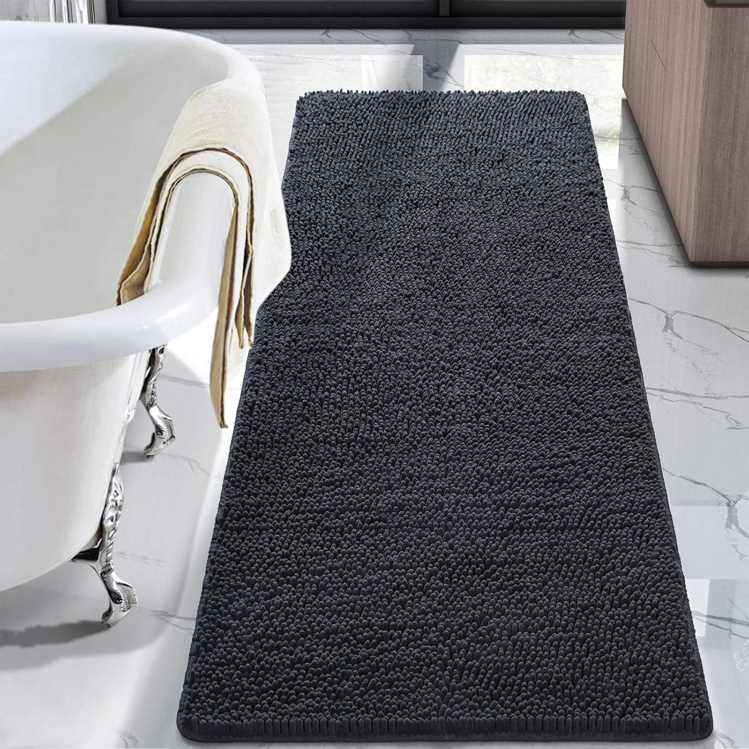 Luxury Bathroom Rug Shaggy Bath Mat 