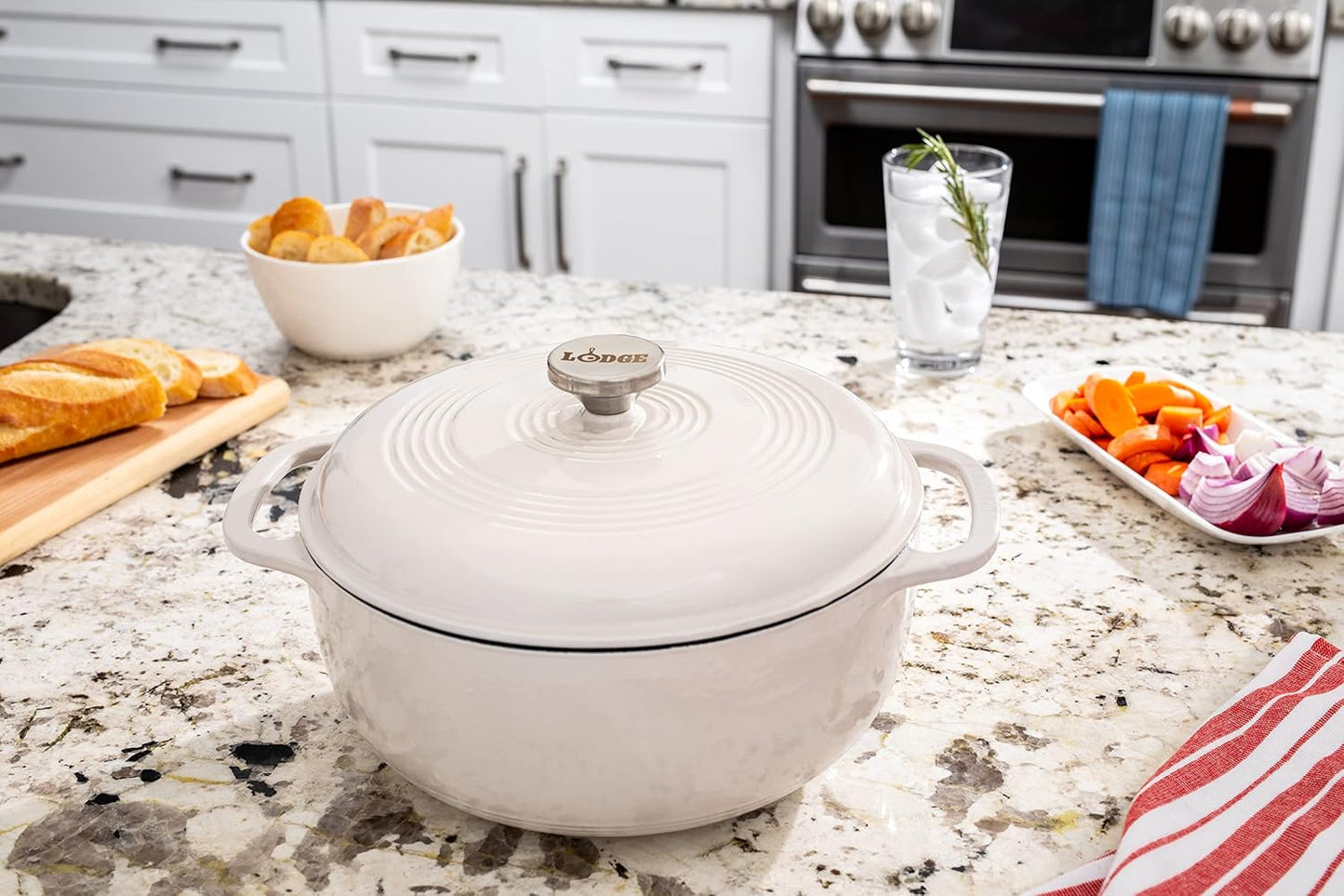 6 Quart Enameled Cast Iron Dutch Oven with Lid 